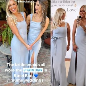 Show Me Your Mumu Paris Gown Women's Large Steel Blue